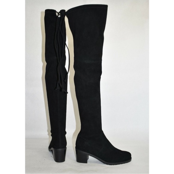 $800 STUART WEITZMAN Urban Over the Knee Boot BLACK BLOCK SUEDE 8 - Picture 7 of 10